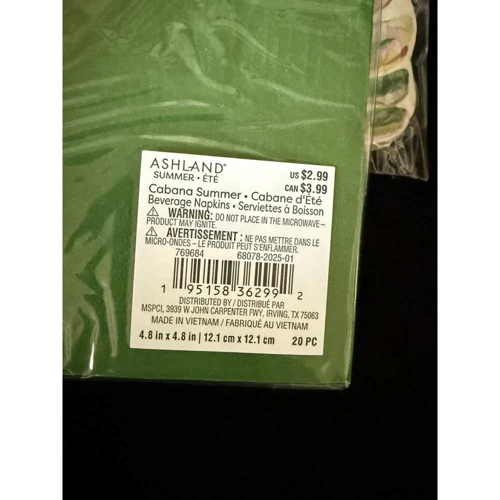 cocktail napkins Three Brand New Packages 20 Per Package.  4167 cocktail‎ size.